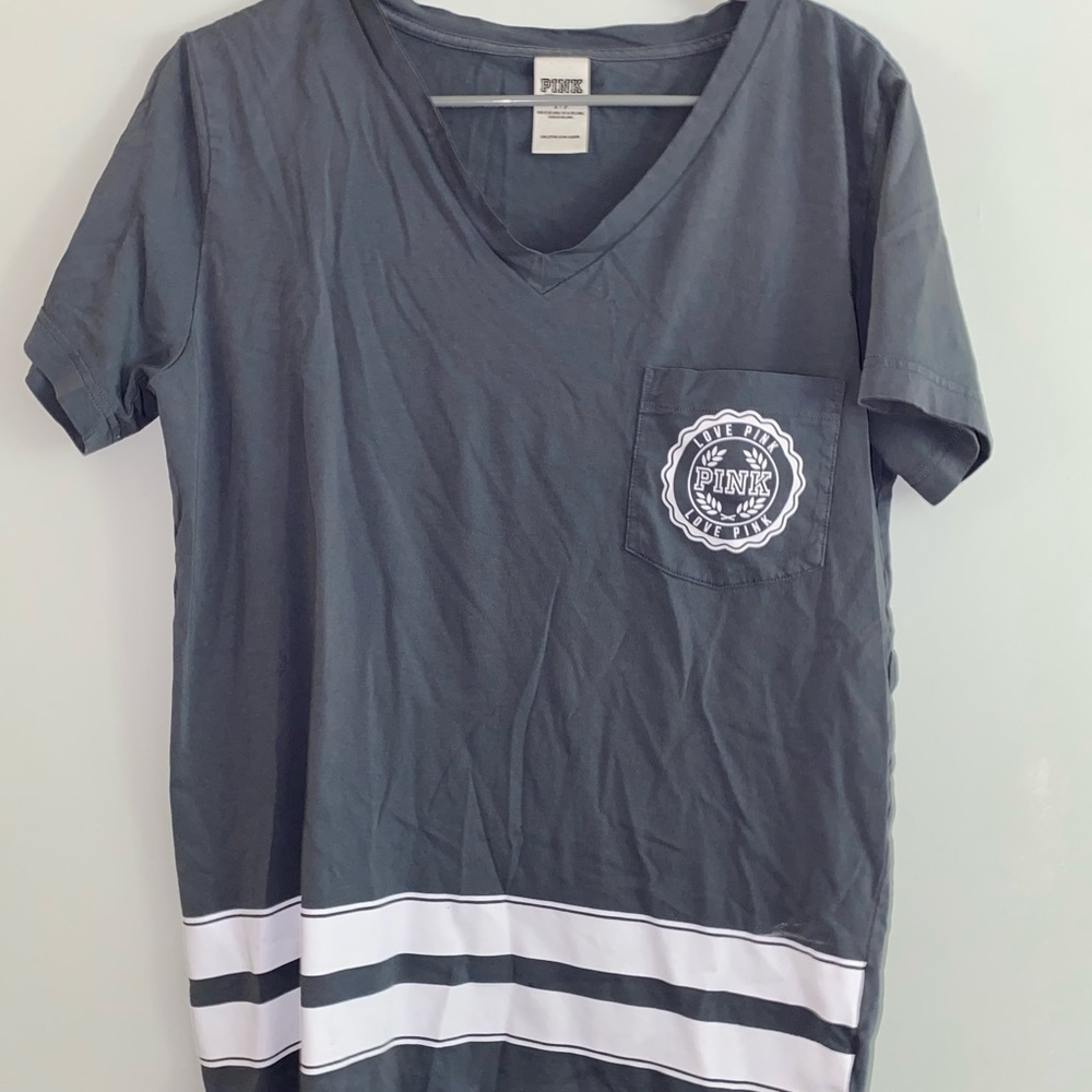 Grey pink Victoria secret short sleeve shirt